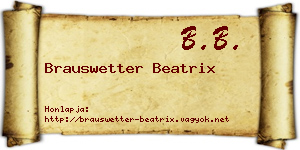 Brauswetter Beatrix névjegykártya